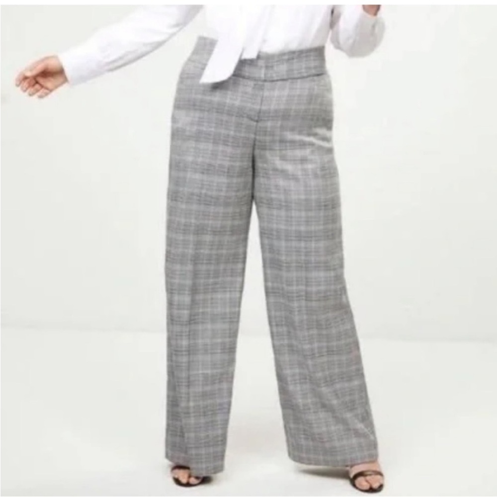 MAKE AN OFFER - LANE BRYANT Plaid Pull on Perfect Drape Pants